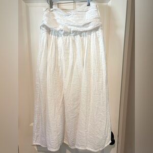 Topshop white gauze maxi skirt with ruched waist size 8